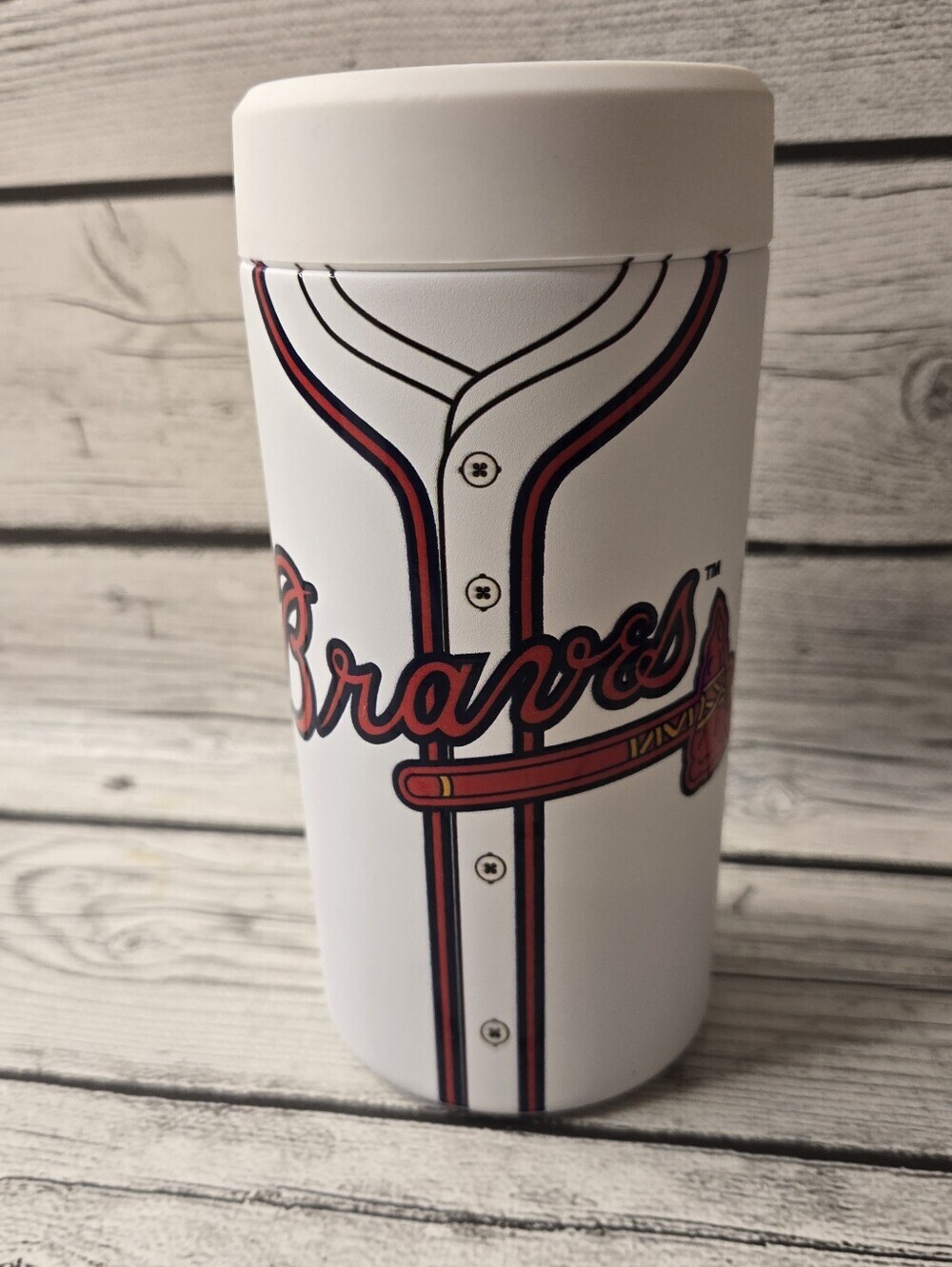Atlanta Braves Number 1 Dad Frost Buddy Can Cooler MLB Baseball Beverage Holder - Picture 2 of 7
